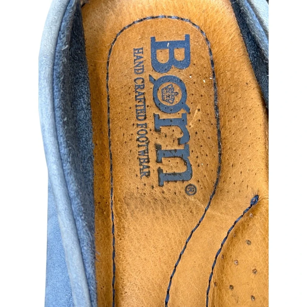 Born Loafers Mens 8.5 Blue Leather Handcrafted Driving Moccasins H38254
